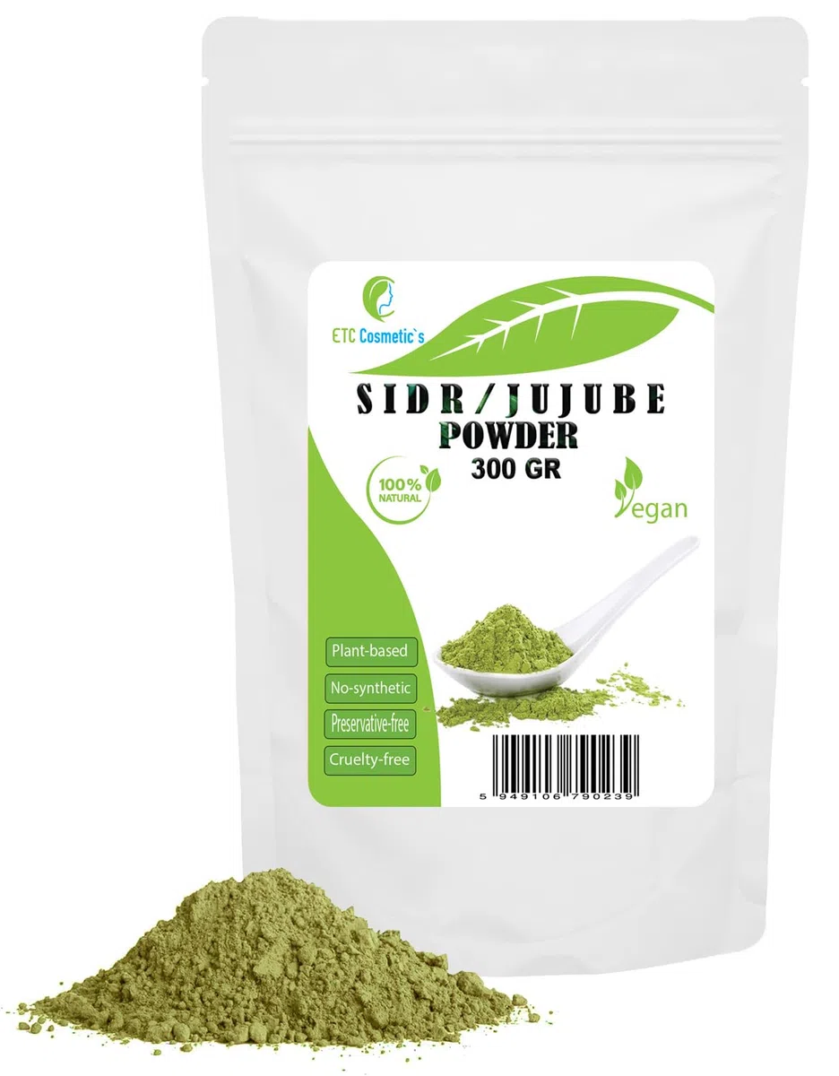 SIDR/JUJUBE POLVERE - Polvere vegetale detergente naturale | Adatto a tutti i tipi di capelli, compresi quelli sottili, deboli e danneggiati 100% puro e naturale (300 Gr)