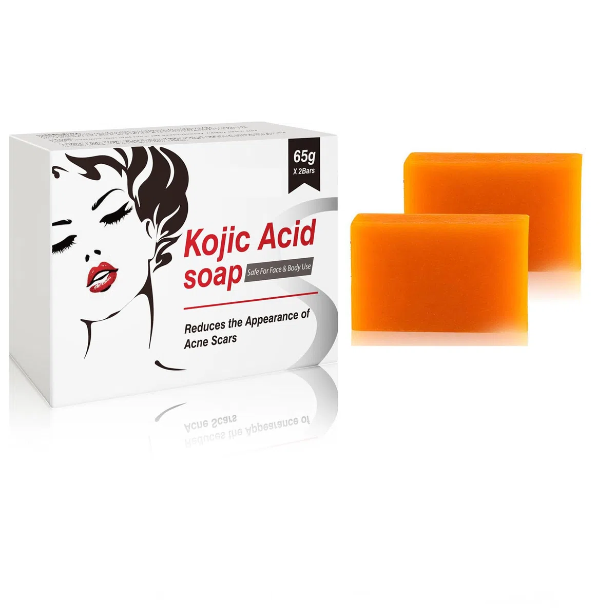 Sapone all'acido cogico, 2 pezzi di sapone da bagno per viso e corpo, sapone schiarente per la pelle, sapone da bagno per viso e corpo, riduce l'aspetto dell'acne