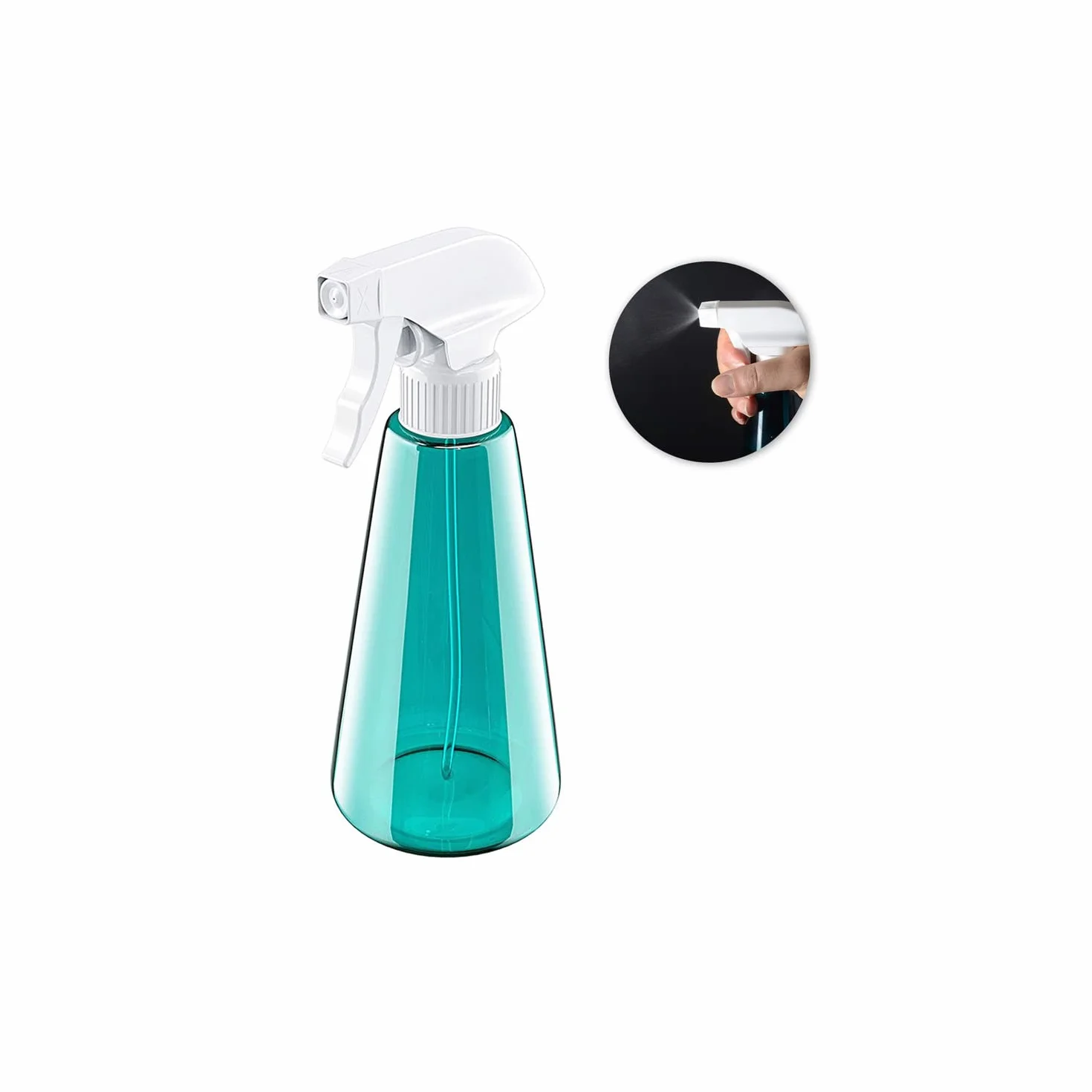 Flacone spray da 500 ml, in plastica, riutilizzabile, 3 modalità (nebbia & getto & spento) vuoto, spruzzatore per piante, bottiglia con spruzzatore regolabile per giardino, salone di parrucchiere