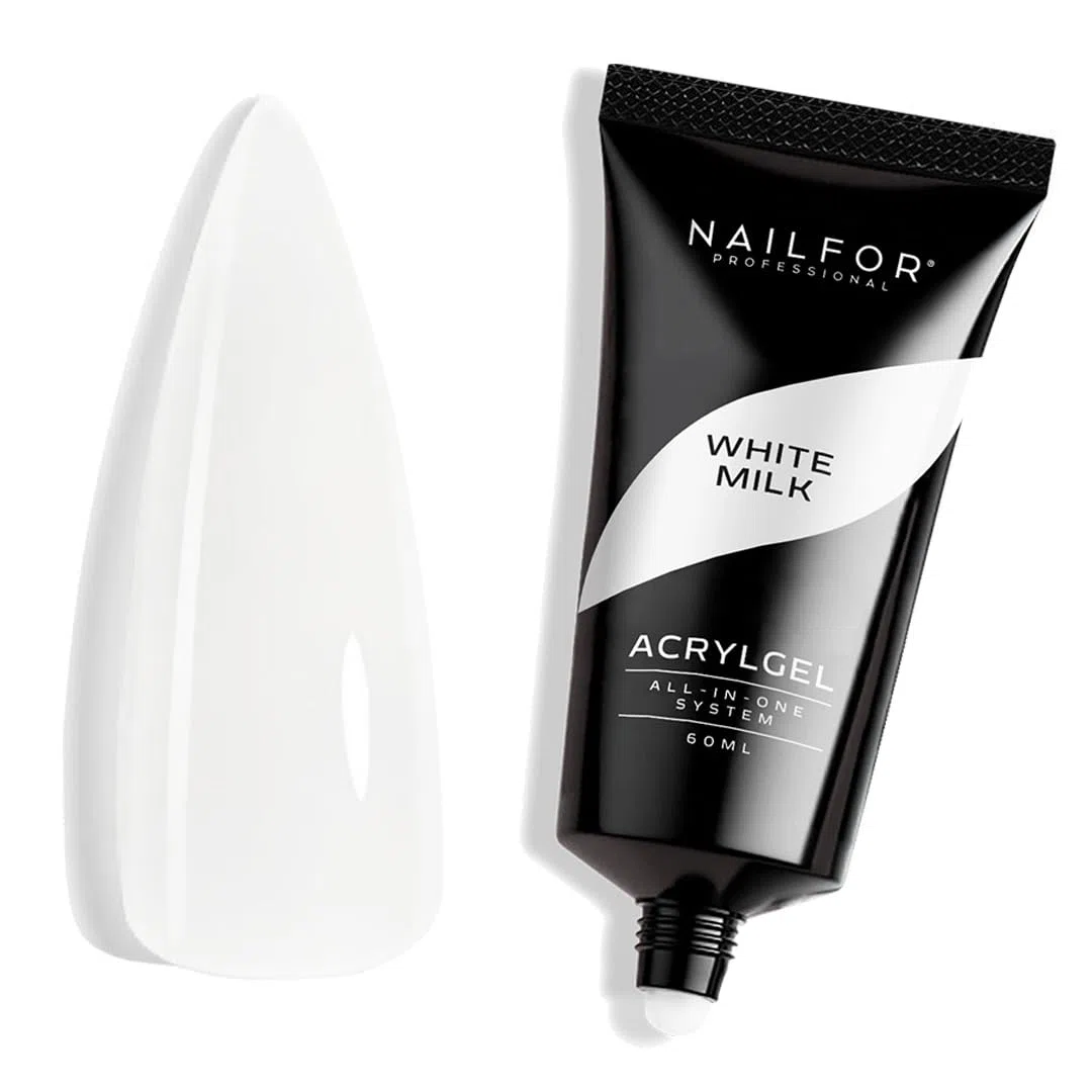 Nailfor Acrylgel WHITE MILK 30ML In Tubo Per Ricostruzione Unghie 30ml Made In Usa Facile Allungamento Estensione Unghie Professionale Rapida, Veloce E Resistente - Made in USA