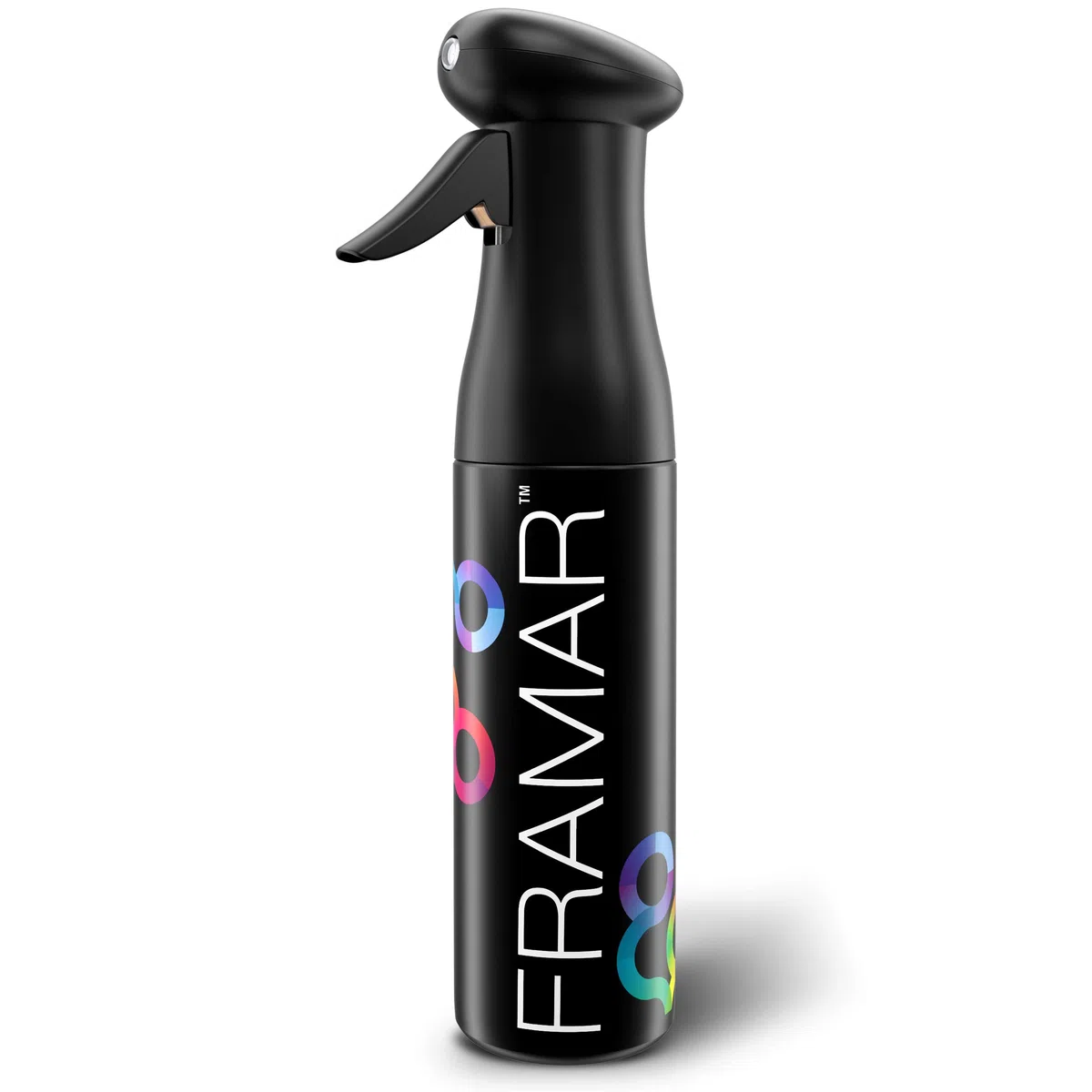 FRAMAR Flacone Spray Continuo per Capelli – Nebulizzatore a Nebbia Ultra Fine, Bottiglia Spray per Acqua, Strumento Professionale per Parrucchieri, Mister Nero da 250 ml