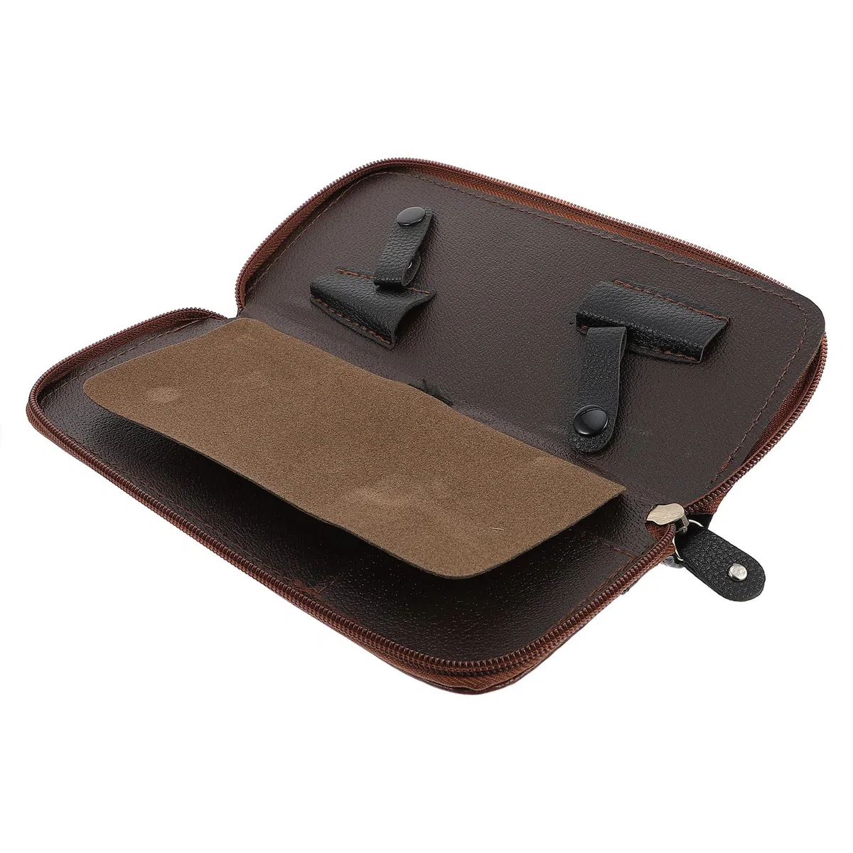 Gatuida Borsa Porta Forbici Marrone in Pu per Parrucchiere Organizzatore per Strumenti da Taglio, Accesso Facile per Saloni e Viaggi Professionali