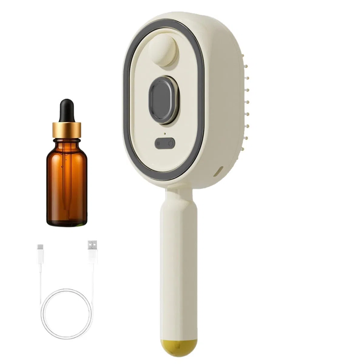 Spazzola a vapore - Pettine districante ricaricabile con olio e misurino, spazzola lisciante a vapore, per donne e ragazze, viaggio casa lisciante capelli ricci spessi