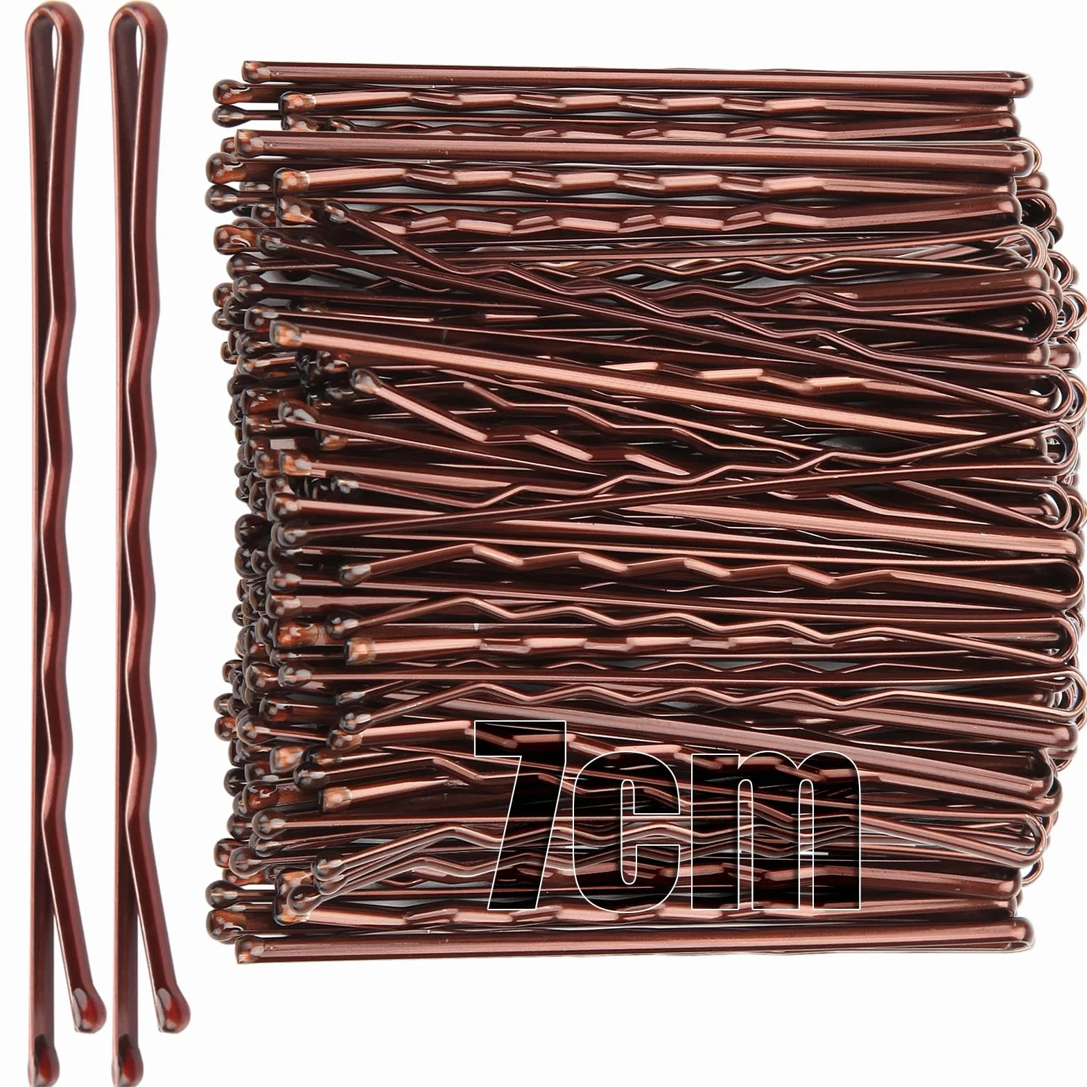 Mbsomnus 7cm Forcine per Capelli 50 Pezzi Forcine Capelli Marrone, Mollette Capelli Donna & Ragazze, Grip Kirby Ondulato - Ideale per Tutti I Tipi di Capelli e Parrucchiere (Marrone)