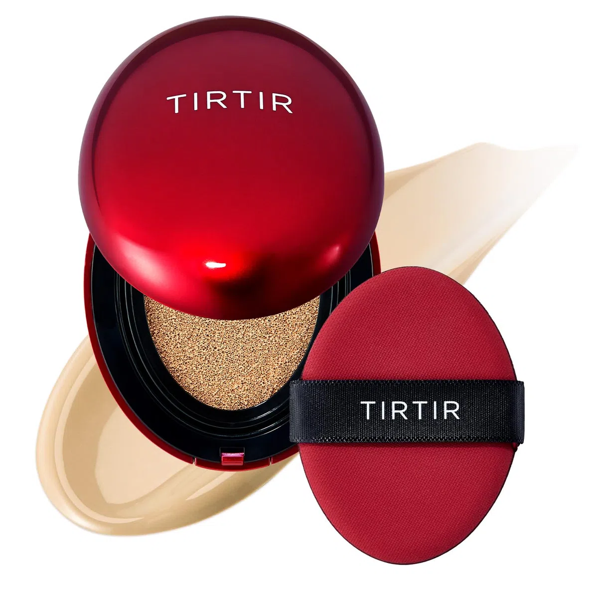 TIRTIR Mask Fit Red Cushion Foundation, Fondotinta A Copertura Totale, Leggero E Leggero, Aderente Alla Pelle, Satinato, Lucido, Per Tatuaggi, Costruibile (0,15 Fl Oz), 24 W, Colore: Beige Morbido